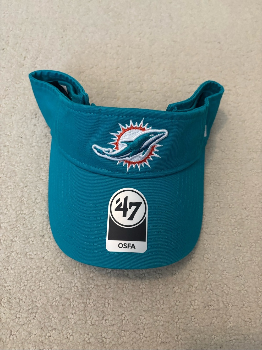 47 NFL Miami Dolphins Clean Up Visor Adult Unisex Women’s Football Logo Teal